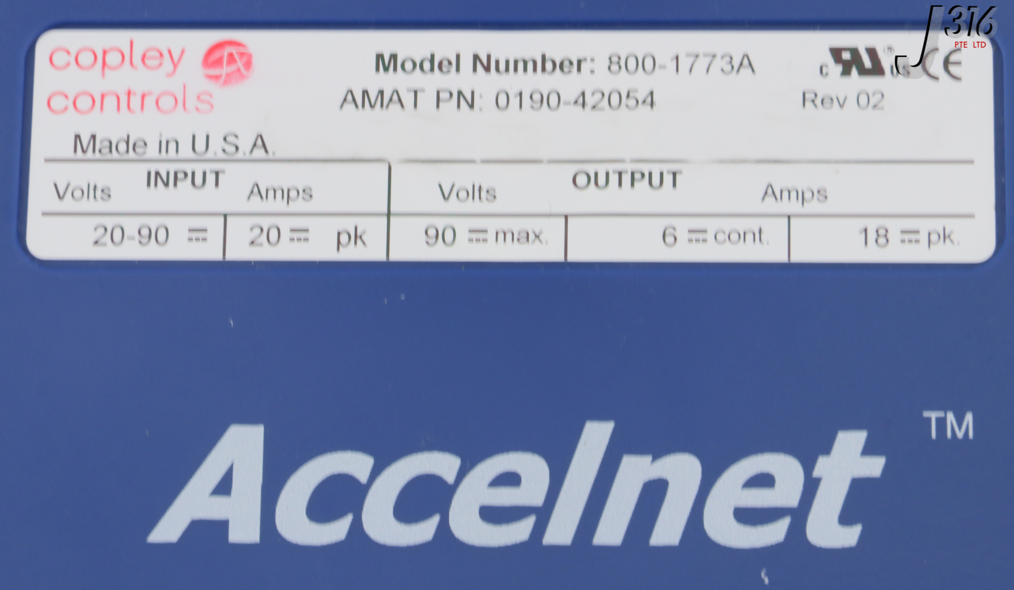 28202 COPLEY CONTROLS SERVO AMPLIFIER, ACCELNET, AMAT 0190-42054